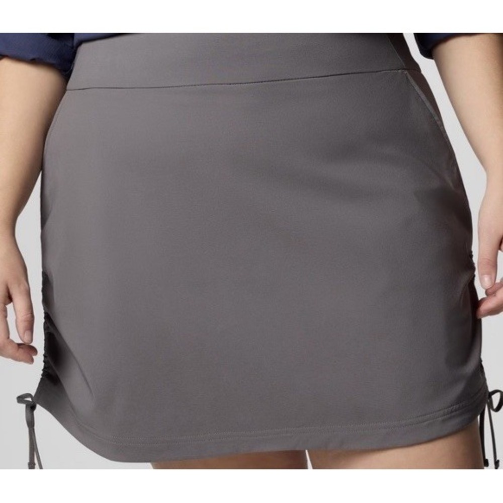 New $50 Columbia All Seasons Ruched Skort Skirt Women's Gray Regular Fit Size 2X